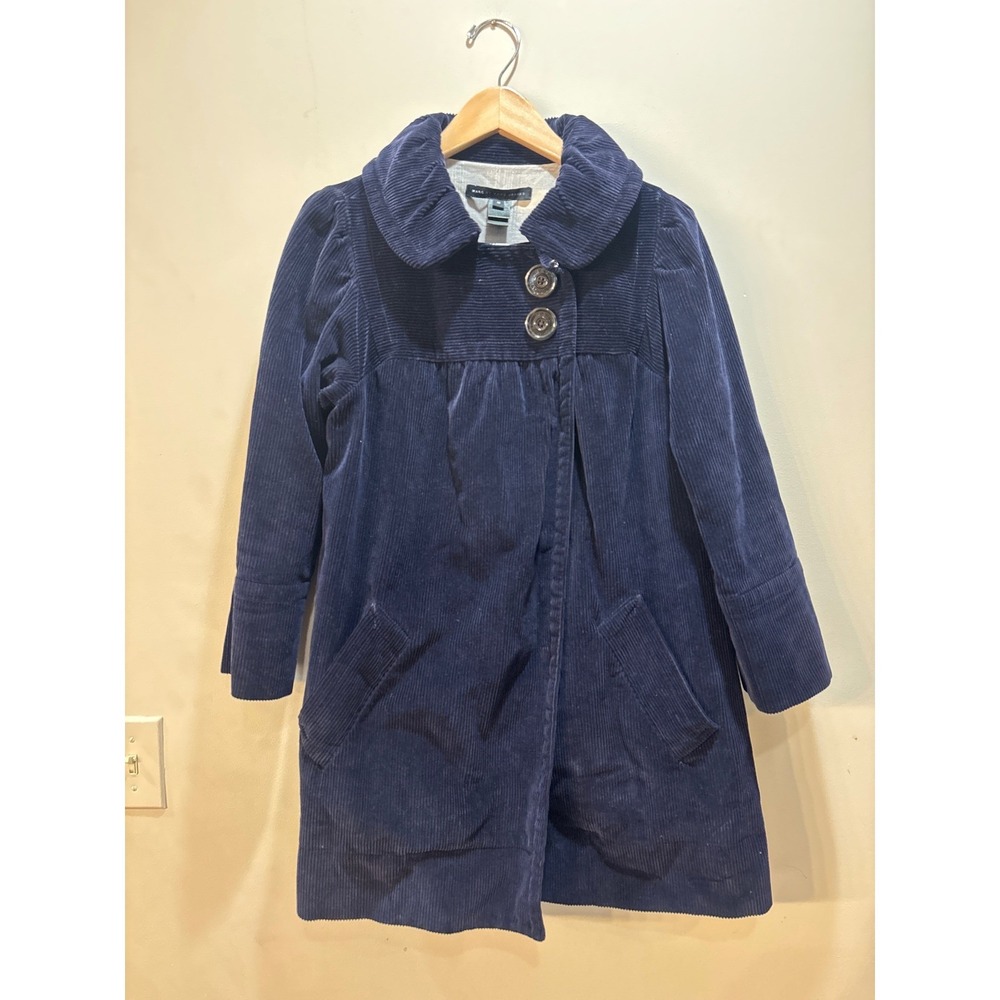 Marc by Marc Jacobs Navy Blue Corduroy Coat Peter Pan Collar Size M Old Money